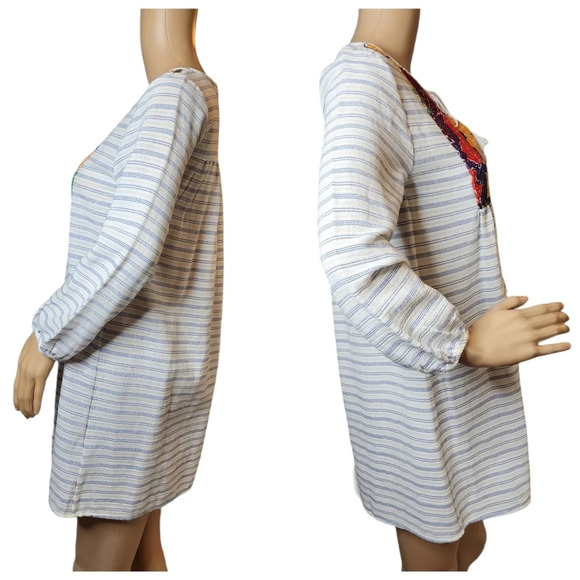 NWT J. Crew Embroidered Stripe Tunic. Women's size XXS - Picture 8 of 13
